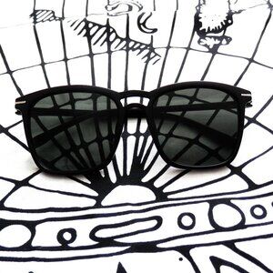 🎁 Fratelli Pesce || Large Rimmed Black Matte Sunglasses